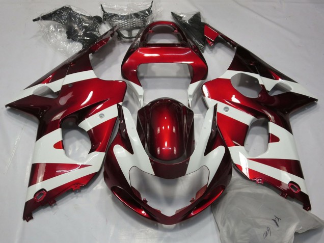 2000-2002 Suzuki GSXR 1000 Motorcycle Fairings - White Red Australia