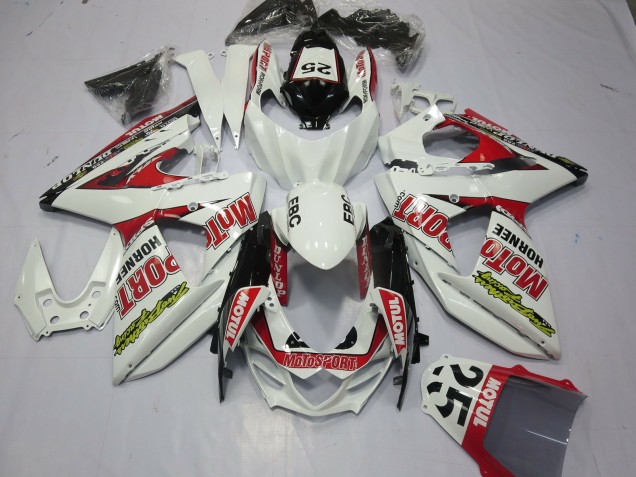 2009-2016 Suzuki GSXR 1000 Motorcycle Fairings - White Red Dunlop 52 Australia