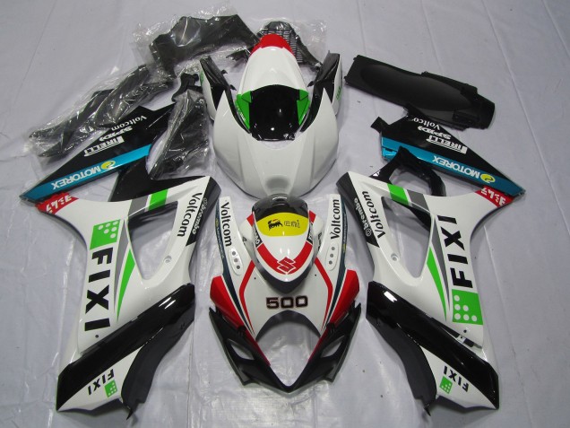 2007-2008 Suzuki GSXR 1000 Motorcycle Fairings - White Blue Green Yellow Red Fixi 500 Australia