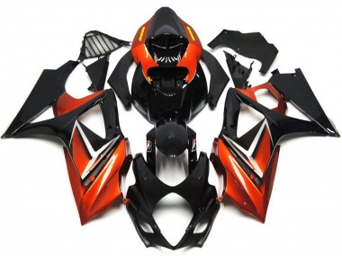 Affordable 2007-2008 Suzuki GSXR 1000 Motorcycle Fairings - Glossy Black Orange Australia