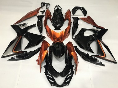 Affordable 2009-2016 Suzuki GSXR 1000 Motorcycle Fairings - Glossy Black and Shiny Orange Australia