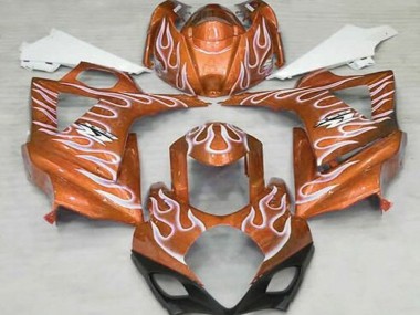 Affordable 2007-2008 Suzuki GSXR 1000 Motorcycle Fairings - Orange White Flame Australia