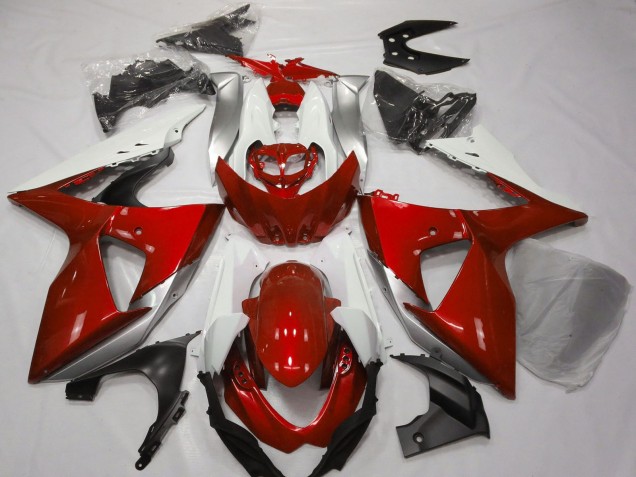 2009-2016 Suzuki GSXR 1000 Motorcycle Fairings - White Silver Red Australia