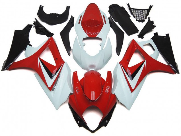 2007-2008 Suzuki GSXR 1000 Motorcycle Fairings - White Red Black OEM Style Australia