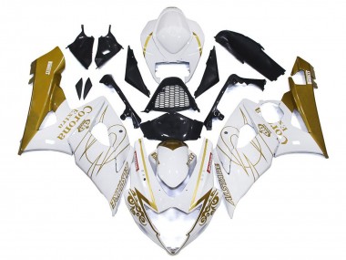 Affordable 2005-2006 Suzuki GSXR 1000 Motorcycle Fairings - White Gold Corona Custom Australia