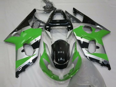 Affordable 2000-2002 Suzuki GSXR 1000 Motorcycle Fairings - Green Silver Glossy Black OEM Style Australia