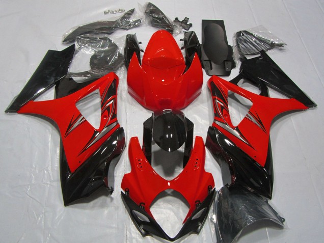 2007-2008 Suzuki GSXR 1000 Motorcycle Fairings - Red Glossy Black Australia