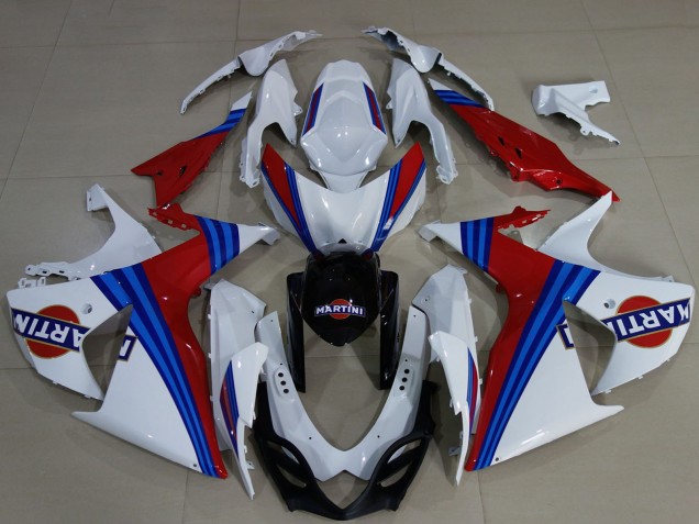 2009-2016 Suzuki GSXR 1000 Motorcycle Fairings - White Blue Red Martini Australia