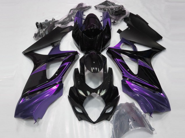 2007-2008 Suzuki GSXR 1000 Motorcycle Fairings - Glossy Black Purple Australia