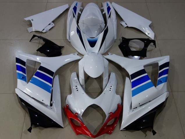 2007-2008 Suzuki GSXR 1000 Motorcycle Fairings - White Blue OEM Style Australia