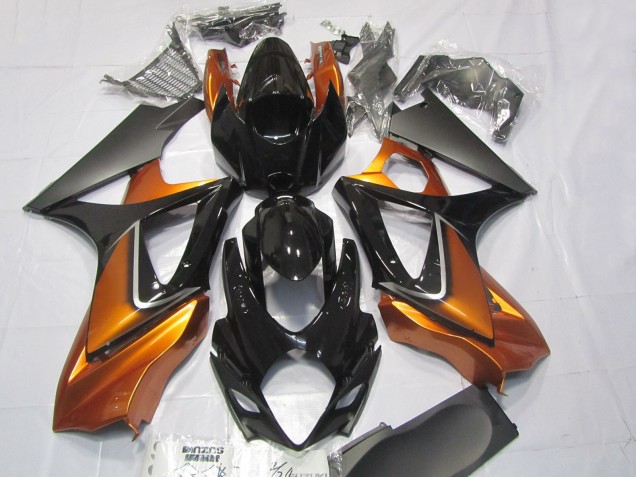 2007-2008 Suzuki GSXR 1000 Motorcycle Fairings - Orange Glossy Black Matte Black Australia