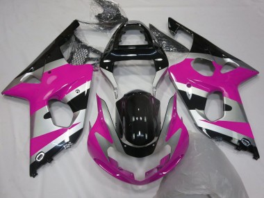 Affordable 2000-2002 Suzuki GSXR 1000 Motorcycle Fairings - Pink Silver Glossy Black OEM Style Australia