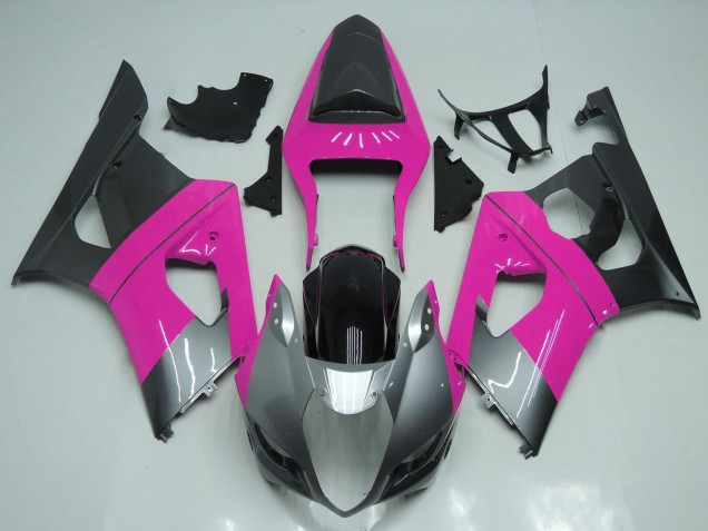 2003-2004 Suzuki GSXR 1000 Motorcycle Fairings - Pink Silver Black Australia