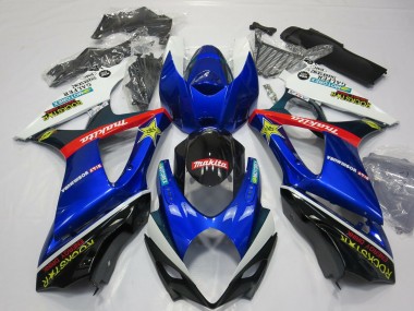 Affordable 2007-2008 Suzuki GSXR 1000 Motorcycle Fairing - White Blue Red Black Rockstar Australia