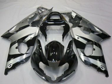 Affordable 2000-2002 Suzuki GSXR 1000 Motorcycle Fairings - Silver Glossy Black Australia
