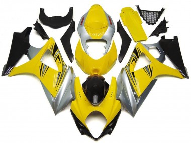 Affordable 2007-2008 Suzuki GSXR 1000 Motorcycle Fairings - Yellow Silver Black OEM Style Australia