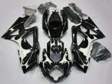 Affordable 2008-2010 Suzuki GSXR 600 / GSXR 750 Motorcycle Fairings - Glossy Black White Australia