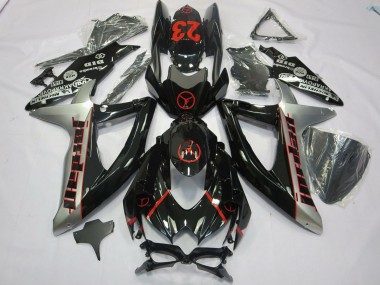 Affordable 2008-2010 Suzuki GSXR 600 / GSXR 750 Motorcycle Fairings - Glossy Black Silver Red Jordan 23 Australia