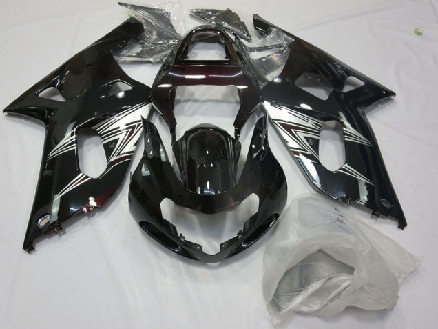 2001-2003 Suzuki GSXR 600 / GSXR 750 Motorcycle Fairings - Glossy Black Silver White Australia
