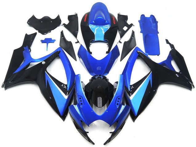 2006-2007 Suzuki GSXR 600 / GSXR 750 Motorcycle Fairings - Blue Black Red Stripe Australia