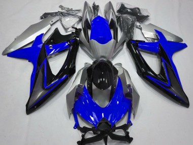 Affordable 2008-2010 Suzuki GSXR 600 / GSXR 750 Motorcycle Fairings - Silver Blue Glossy Black Australia