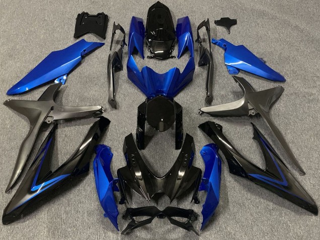2008-2010 Suzuki GSXR 600 / GSXR 750 Motorcycle Fairings - Blue Grey Glossy Black Australia
