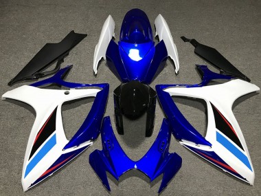Affordable 2006-2007 Suzuki GSXR 600 / GSXR 750 Motorcycle Fairing Kits - White Blue Glossy Black Australia