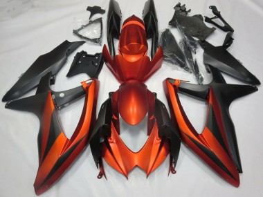 Affordable 2008-2010 Suzuki GSXR 600 / GSXR 750 Motorcycle Fairings - Burnt Orange Matte Black Australia