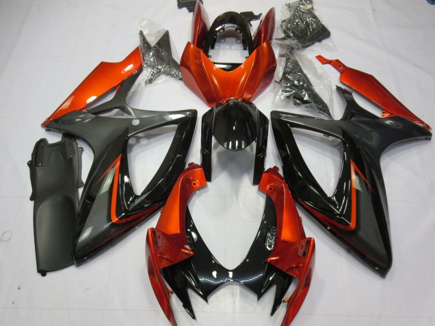2006-2007 Suzuki GSXR 600 / GSXR 750 Motorcycle Fairings - Burnt Orange Grey Glossy Black Australia