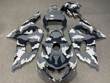 Affordable 2001-2003 Suzuki GSXR 600 / GSXR 750 Motorcycle Fairings - Grey Black White Camouflage Australia