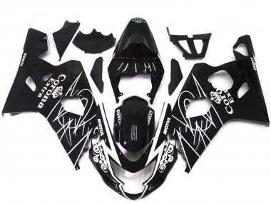 Affordable 2004-2005 Suzuki GSXR 600 / GSXR 750 Motorcycle Fairings - Glossy Black White Corona Style Australia