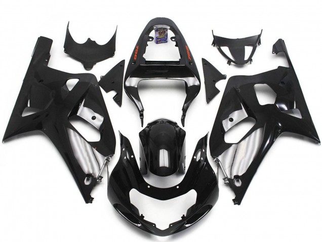 2001-2003 Suzuki GSXR 600 / GSXR 750 Motorcycle Fairings - Glossy Black Silver Australia