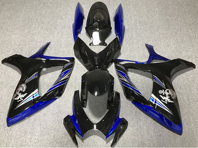 2006-2007 Suzuki GSXR 600 / GSXR 750 Motorcycle Fairing - Blue Glossy Black Australia