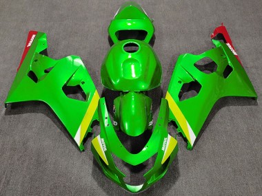 Affordable 2004-2005 Suzuki GSXR 600 / GSXR 750 Motorcycle Fairings - Green Yellow White Australia