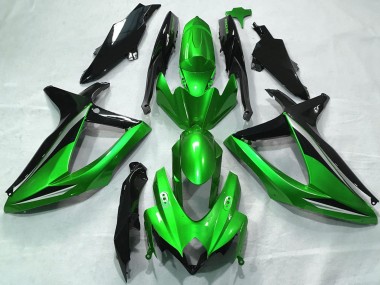 Affordable 2008-2010 Suzuki GSXR 600 / GSXR 750 Motorcycle Fairings - Green Silver Glossy Black Australia