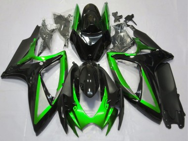 Affordable 2006-2007 Suzuki GSXR 600 / GSXR 750 Motorcycle Fairing - Green Glossy Black Matte Black Australia