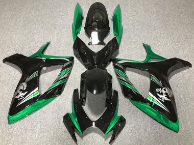 Affordable 2006-2007 Suzuki GSXR 600 / GSXR 750 Motorcycle Fairings - Green Glossy Black Australia
