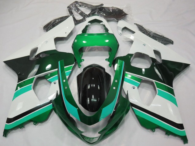 2004-2005 Suzuki GSXR 600 / GSXR 750 Motorcycle Fairings - Glossy Green Green White Australia