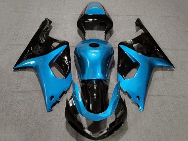Affordable 2001-2003 Suzuki GSXR 600 / GSXR 750 Motorcycle Fairings - Light Blue Glossy Black Australia