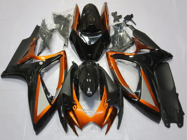 2006-2007 Suzuki GSXR 600 / GSXR 750 Motorcycle Fairings - Orange Glossy Black Matte Black Australia
