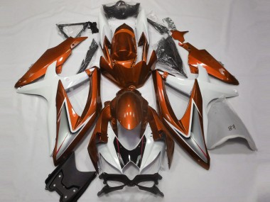 Affordable 2008-2010 Suzuki GSXR 600 / GSXR 750 Motorcycle Fairings - White Orange Silver Black Australia