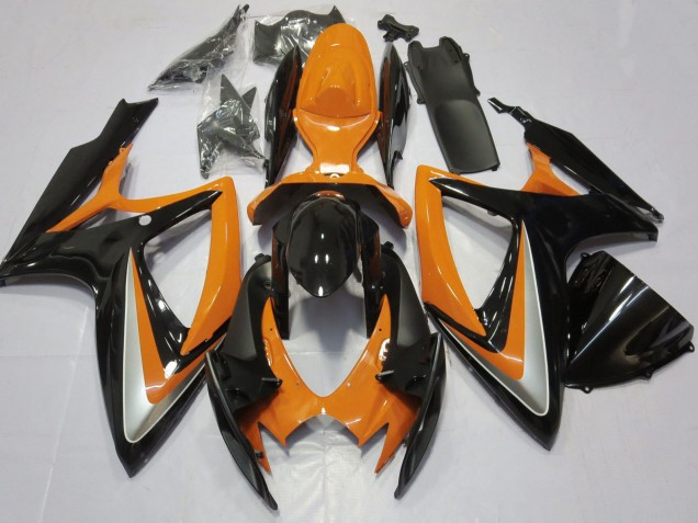 2006-2007 Suzuki GSXR 600 / GSXR 750 Motorcycle Fairing - Orange Glossy Black Australia