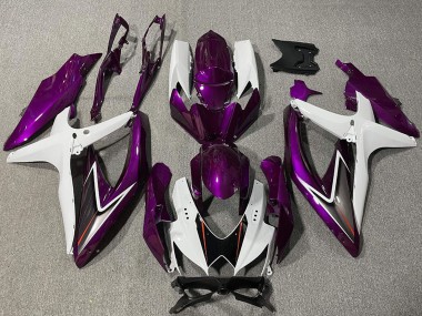 Affordable 2008-2010 Suzuki GSXR 600 / GSXR 750 Motorcycle Fairing - White Purple Black Australia