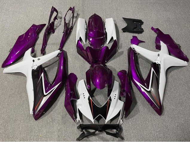 2008-2010 Suzuki GSXR 600 / GSXR 750 Motorcycle Fairing - White Purple Black Australia