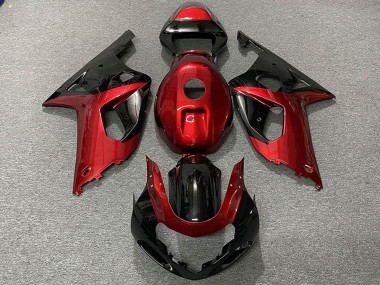 Affordable 2001-2003 Suzuki GSXR 600 / GSXR 750 Motorcycle Fairings - Red Glossy Black Australia