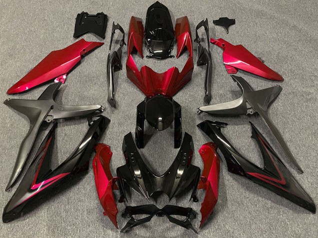 2008-2010 Suzuki GSXR 600 / GSXR 750 Motorcycle Fairings - Red Glossy Black Matte Black Australia