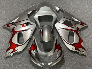 Affordable 2001-2003 Suzuki GSXR 600 / GSXR 750 Motorcycle Fairings - Silver Red Australia