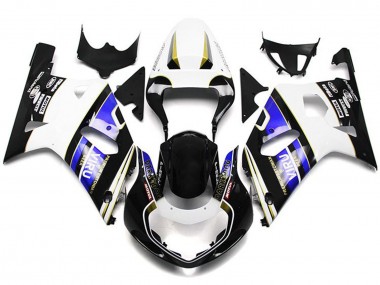Affordable 2001-2003 Suzuki GSXR 600 / GSXR 750 Motorcycle Fairings - White Blue Glossy Black Viru Style Australia