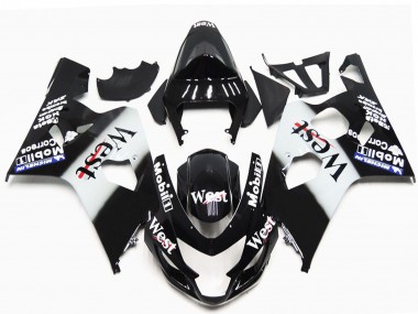 Affordable 2004-2005 Suzuki GSXR 600 / GSXR 750 Motorcycle Fairings - Glossy Black White West OEM Style Australia
