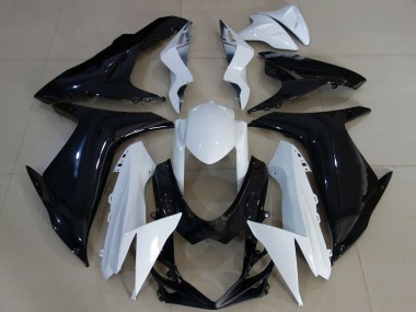 Affordable 2011-2024 Suzuki GSXR 600 / GSXR 750 Motorcycle Fairings - White Glossy Black Australia